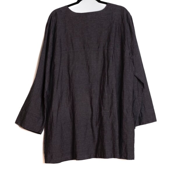 Gudrun Sjöden Linen/Cotton long line tunic top Lagonlook Boho size XL - Picture 2 of 7